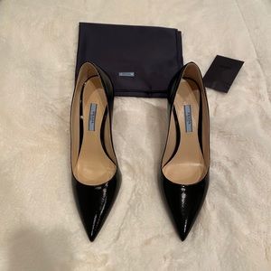 Prada Patent Saffiano Leather 85mm Pumps